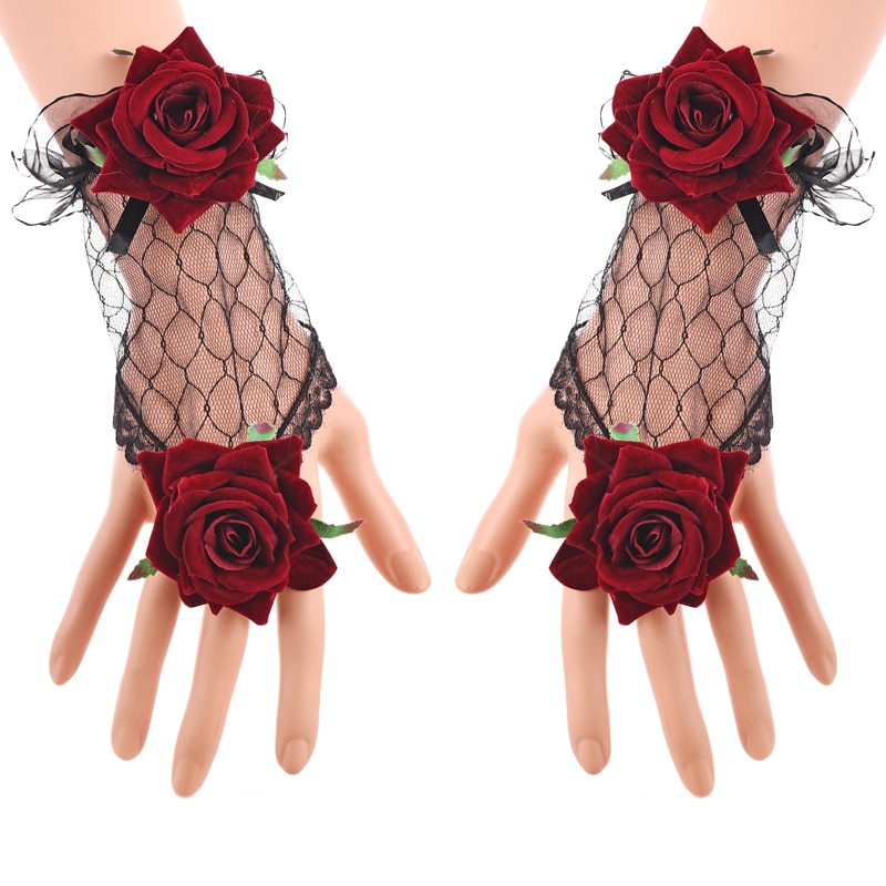 Guantes de Encaje Cortos