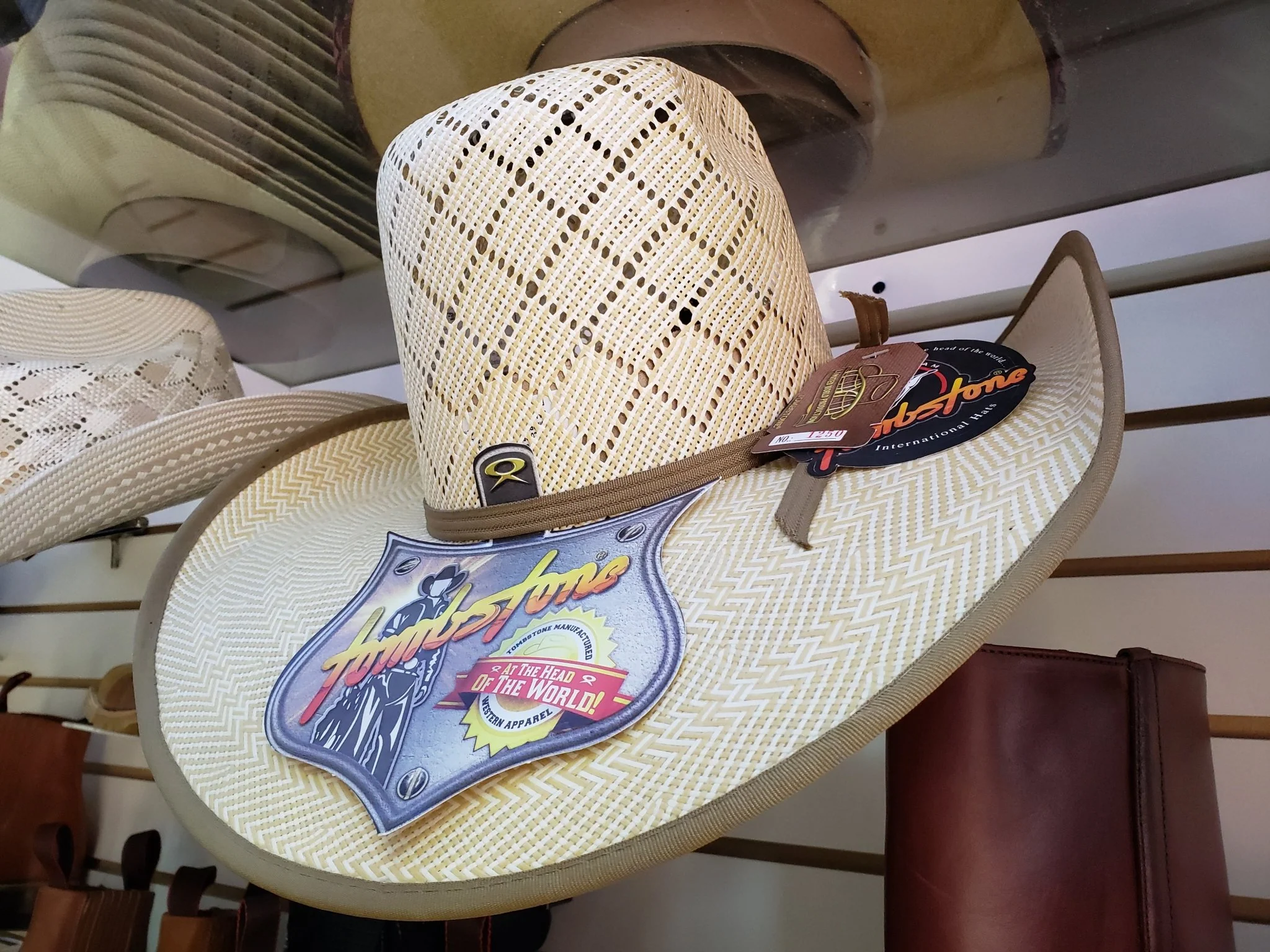 Sombrero Tombstone 30x Shantung randa rombos - Imagen 2